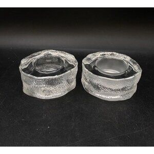 Partylite Iceland Tealight Holder P7223 Glass Clear LOT 2